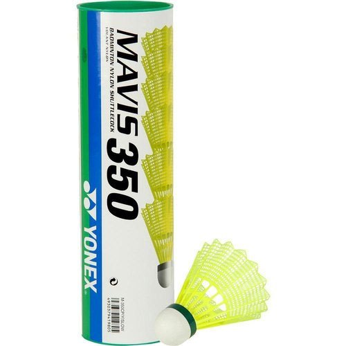 Neon Green And White Nylon Yonex Mavis 350 Badminton Shuttlecock, 6 Pieces